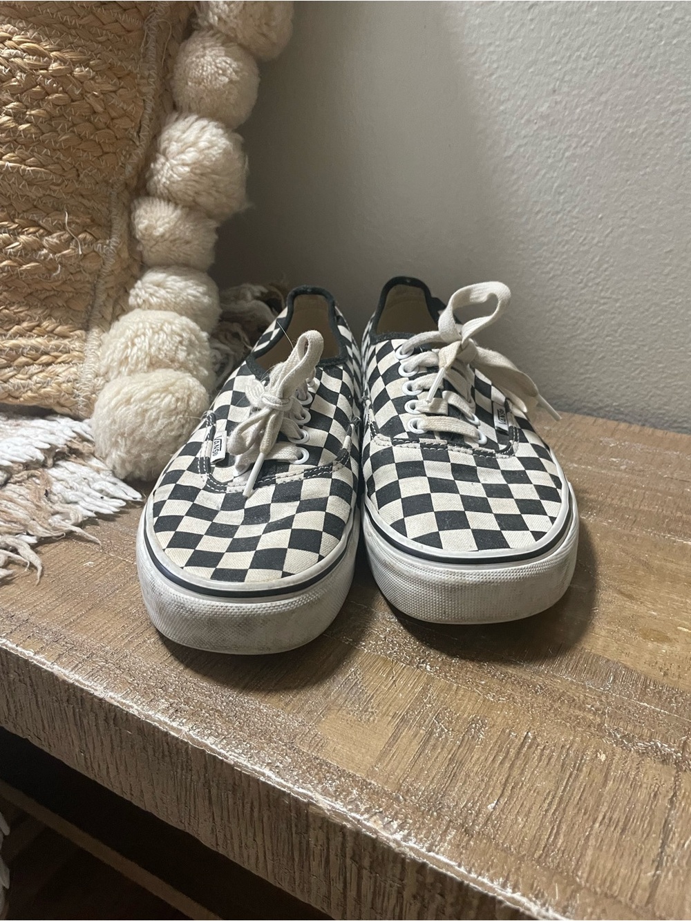 Vans Checkerboard women’s  Canvas Sneakers - Black & White size 9 #vans